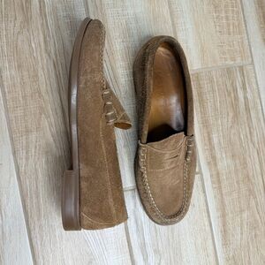 J. Crew Men's Suede Penny Loafers in Tan Brown  Size 11